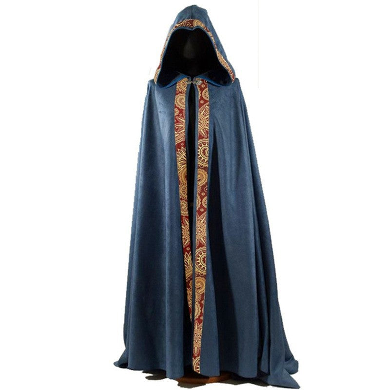 Medieval Church Clergy Loose Cloak Cape Gold Trim 5 Colors Long Cloak Ready Stock - Halloweez
