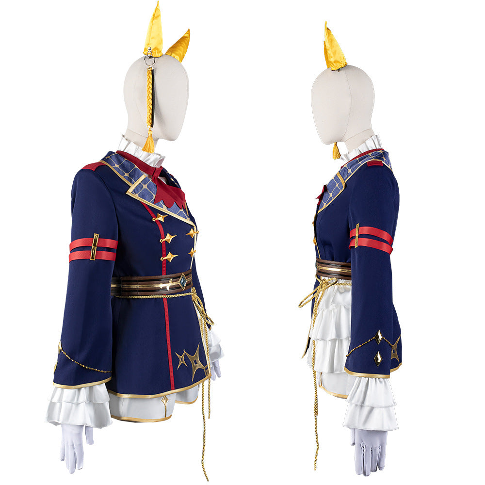Derby Gold Town Light Calstone Light 2D Cosplay Anime Game Girl Costume for Uma Musume Pretty Derby Gold Ship - Halloweez