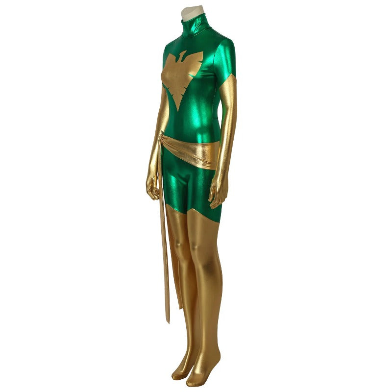 Halloweez Green X-Men Dark Phoenix Jean Grey Cosplay Jumpsuit Costume for Halloween