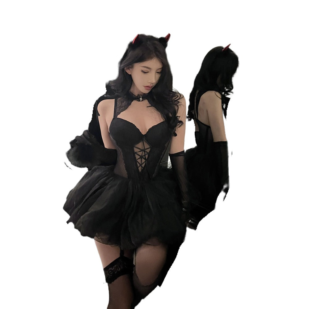 Sexy Devil Steel Support Catwoman Costume Cosplay Bunny Girl Outfit - Halloweez