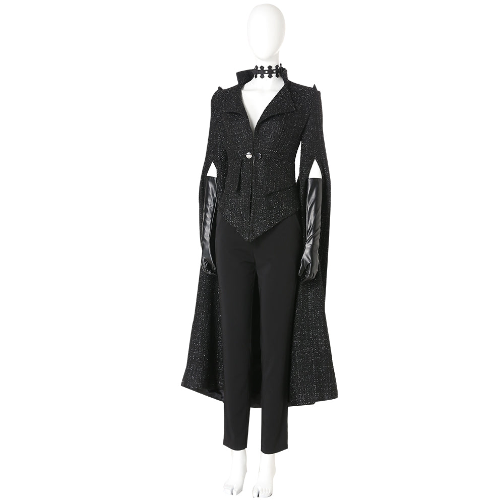 Disfraz de Cruella de Halloween: vestido de reina malvada negra, vestido de noche de moda para Halloween