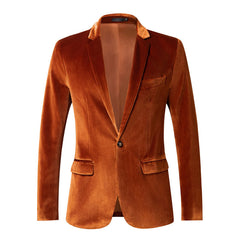 Men's Velvet Slim Fit Blazer Jacket - Formal Suit for Cosplay & Casual Wear - Youth Fashion Outerwear - Halloweez