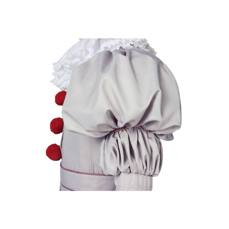 Halloweez Dancing Clown Joker Cosplay Costume with White Scarf and Accessories - Perfect Halloween Outfit