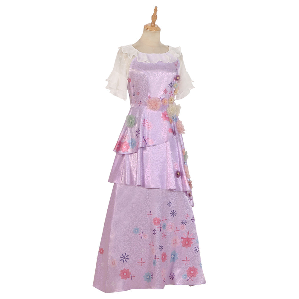 Elegant Isabela Madrigal Costume for Women - Pink Floral Dress for Halloween