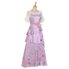 Elegante disfraz de Isabela Madrigal para mujer: vestido floral rosa para Halloween