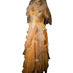 Handmade Floral Wedding Dress Princess Costume - Elegant Princess Dress for Special Occasions - Halloweez