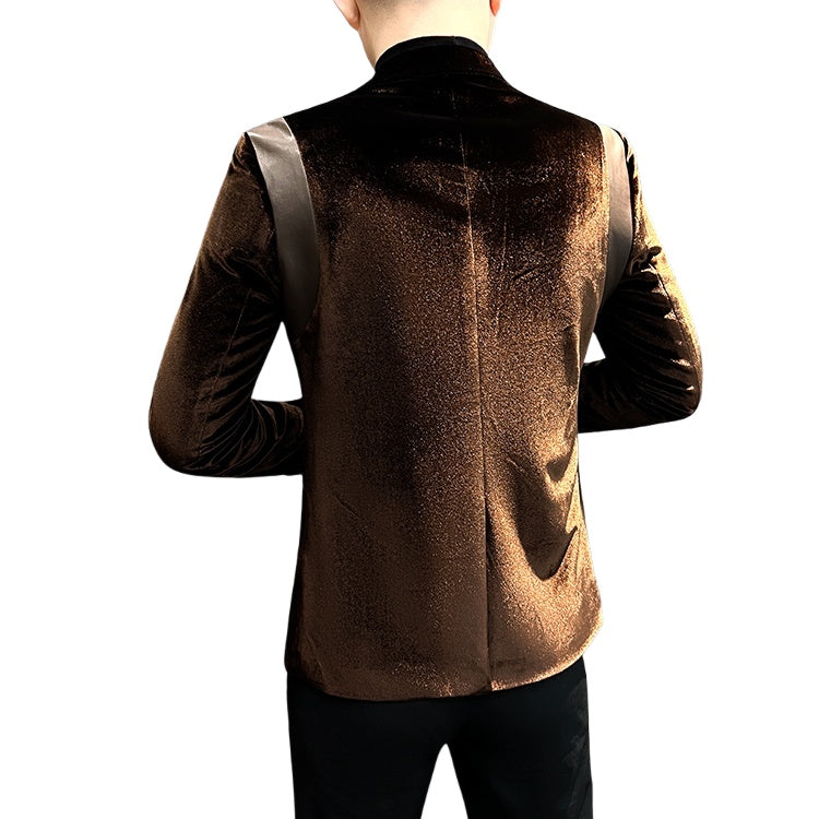 Velvet Blazer Men's Suit Jacket 2025 New Style Luxury Velvet Tuxedo for Hosts Cosplay Formal Wear - Halloweez