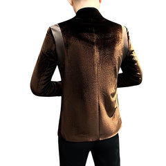 Velvet Blazer Men's Suit Jacket 2025 New Style Luxury Velvet Tuxedo for Hosts Cosplay Formal Wear - Halloweez