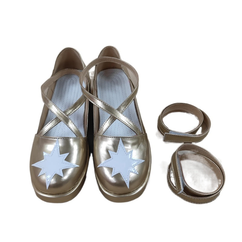 2092 Lace-up Hime Cosplay Shoes for Tanaka Hime Anime Cosplay and Performance - Halloweez