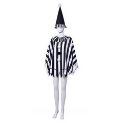 Joker Party Cosplay, Custom Black White Striped Cloak for Halloween & Stage Performance
