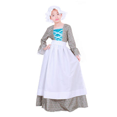Halloweez Kids Pioneer Prairie Colonial Maid Costume