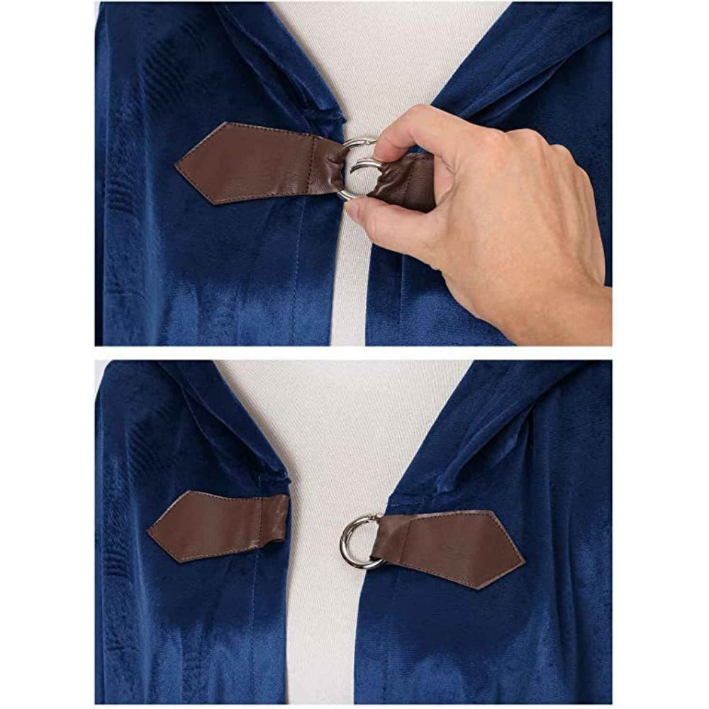 Medieval Deer Suede Cloak Halloween Vintage Battle Warrior Magic Robe Cosplay Costume - Halloweez