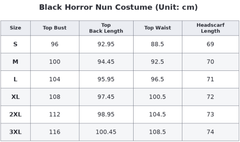 The Nun Cosplay Costume Custom Horror Movie Halloween Roleplay Outfit