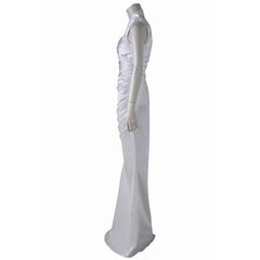 Halloweez Lunafreya Nox Fleuret Cosplay Outfit - Elegant White Dress for Halloween Soirees