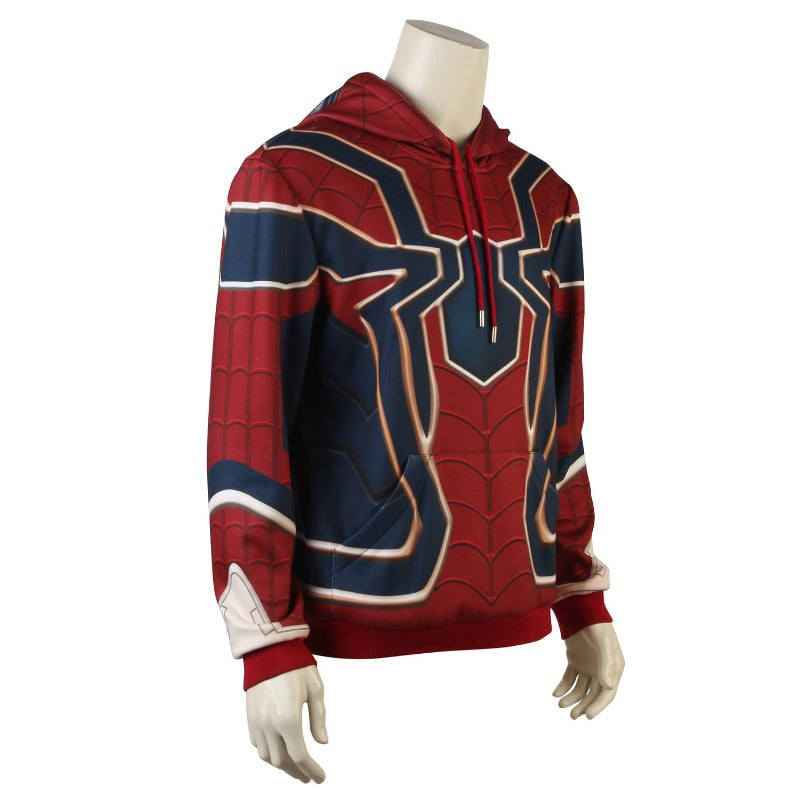 Halloweez Iron Spider Hoodie Sweatshirt - Spiderman Cosplay Costume from Infinity War