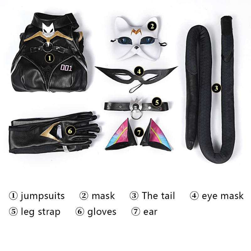 Halloweez Ake Night Cat Cosplay Costume with Boots - Perfect for Halloween Parties