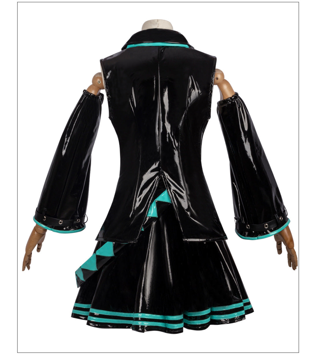 Virtual Idol Anime Cosplay Costume - Stretch Leather Official Outfit for Women - Halloweez