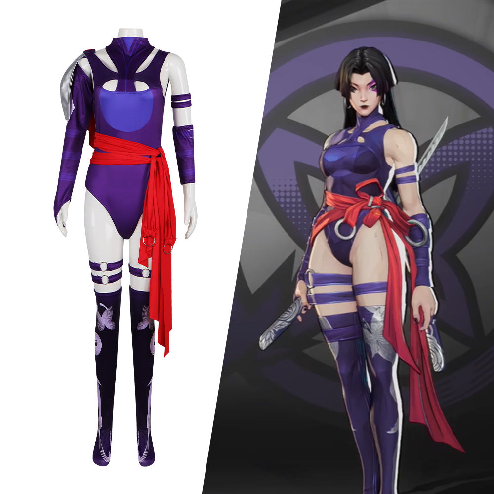 Marvel Rivals Psylocke Avenger Bodysuit Cosplay Costume for Halloween Stage Performance - Official Marvel Comics Character Outfit