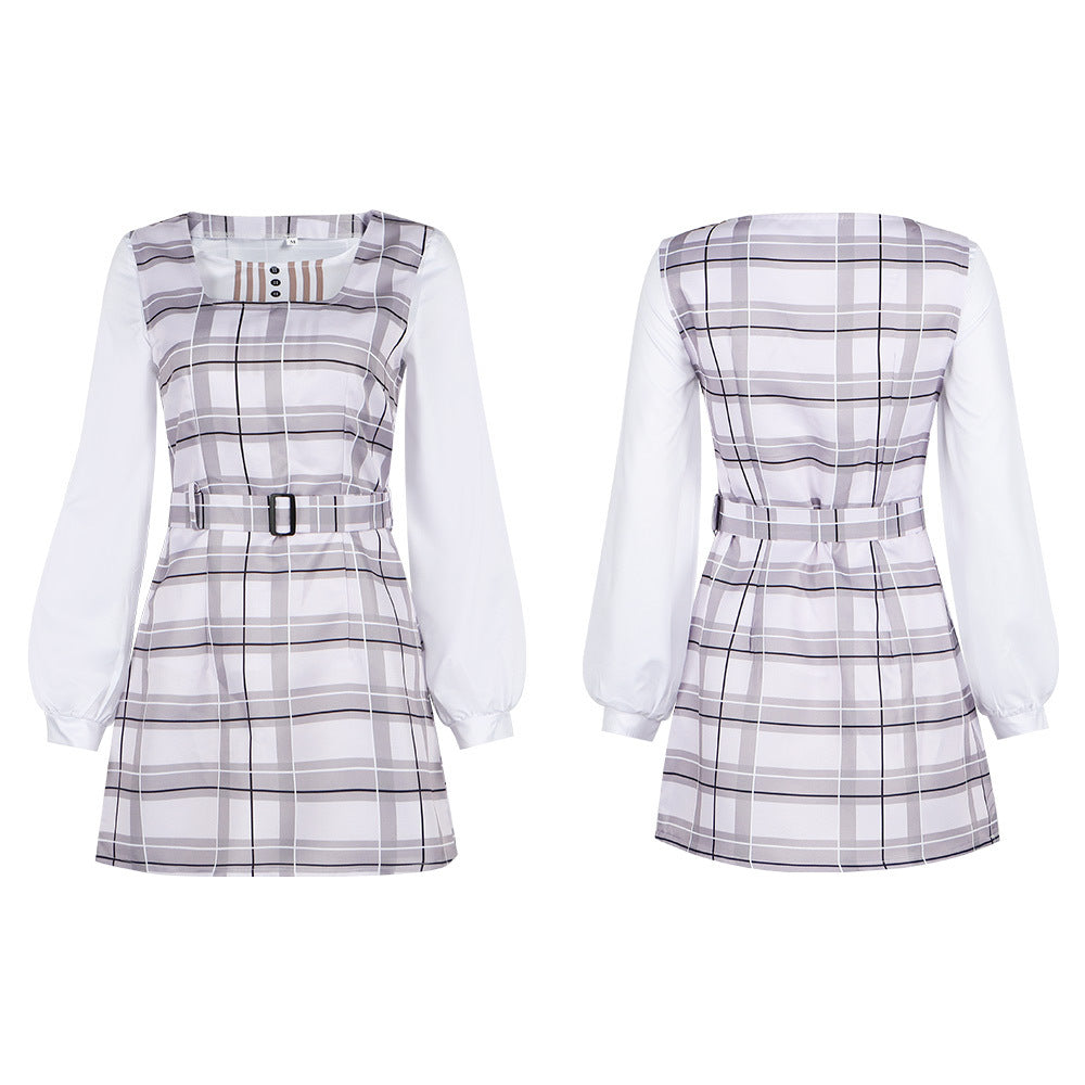 BanG Dream Chihaya Anon Cosplay Costume School JK Uniform Plaid Dress Anime Outfit