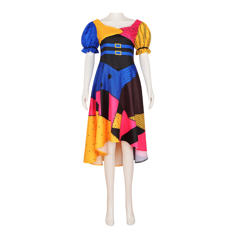 The Nightmare Before Christmas Sally Cosplay Costume Dress for Halloween and Stage Performance