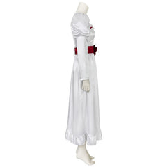 Costume de cosplay élégant de mariée fantôme d'Halloween - Robe de princesse longue blanche pour les fêtes de carnaval