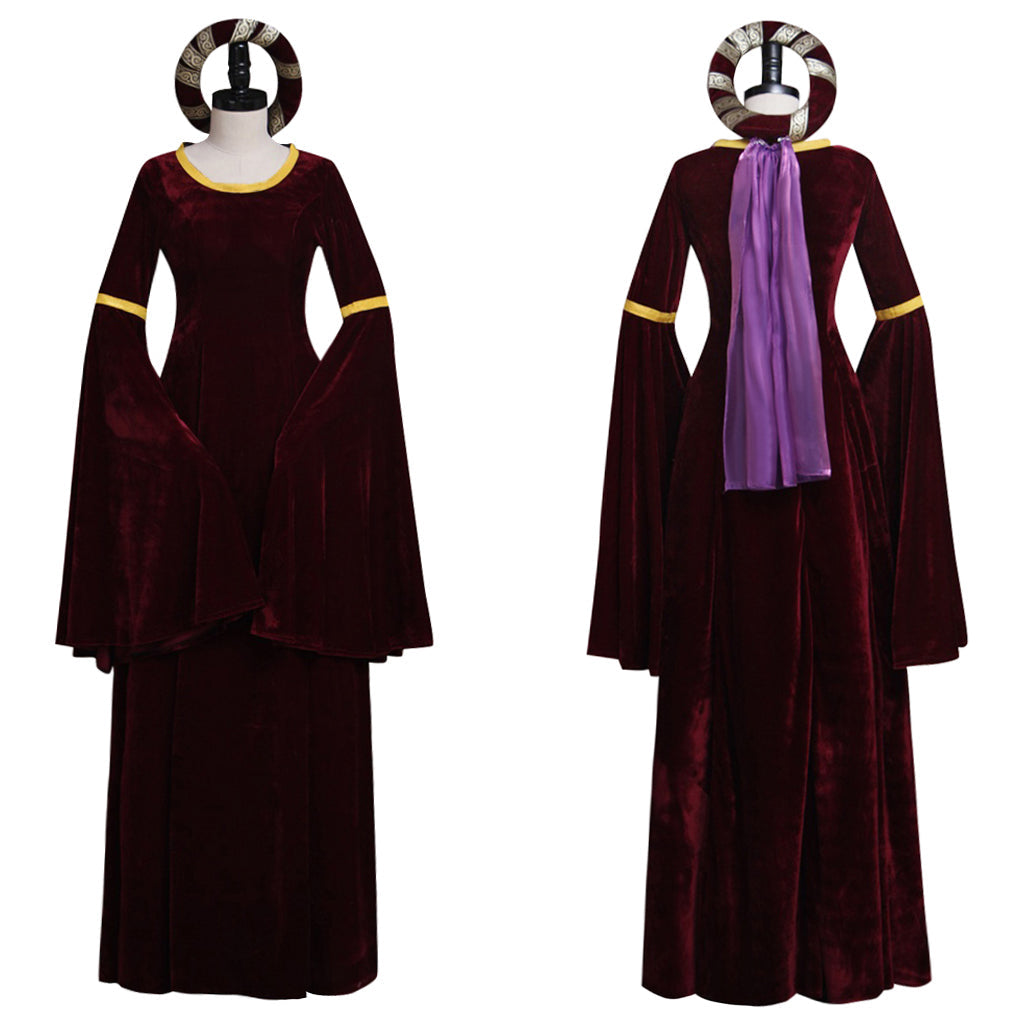 Elegante vestido renacentista rojo oscuro para Halloween para cosplay y eventos especiales