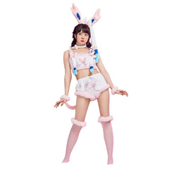 Official Sylveon Pokemon Two-Piece Plush Cosplay Costume for Women - Halloweez