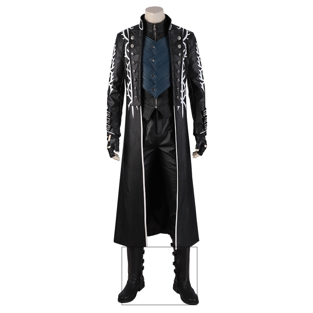 Premium Devil May Cry 5 Vergil Deluxe Cosplay Costume Full Set with Coat and Yamato - Halloweez