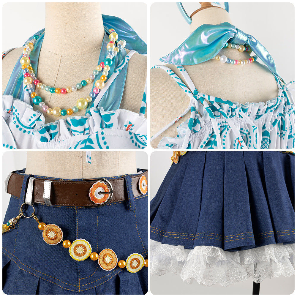 LoveLive Nijigasaki High School Idol Club Rurino Osawa Megumi Fujishima Summer Girl Outfit Cosplay Costume - Halloweez