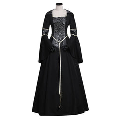 Elegant Women's Black Renaissance Victorian Dresses for Ball Gown Events