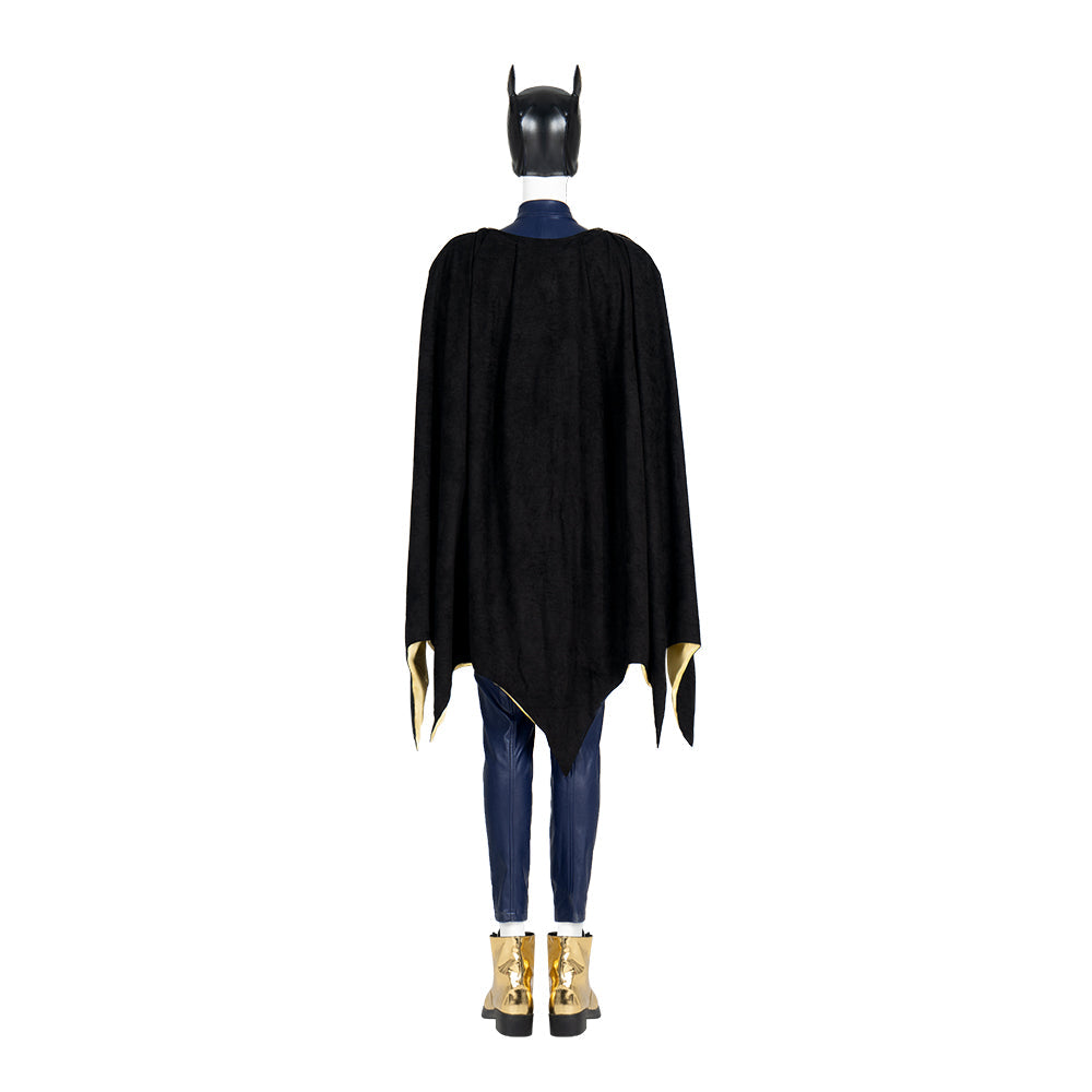 2022 Halloweez Batgirl Cosplay Costume - Barbara Gordon's Iconic Blue Jumpsuit with Cape for Heroic Roleplay