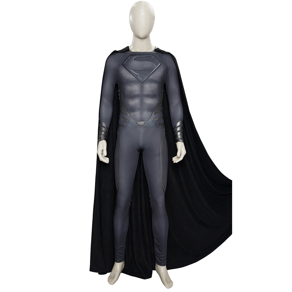 Halloweez Clark Kent Cosplay Costume for Men - Black Suit, Cape, Boots, Full Set for Halloween