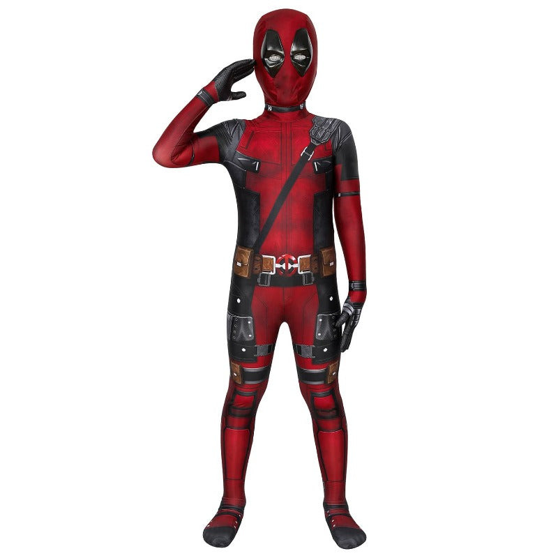 Children's Deadpool Kidspool Costume Jumpsuit Mask - Halloween Party Outfit by Halloweez