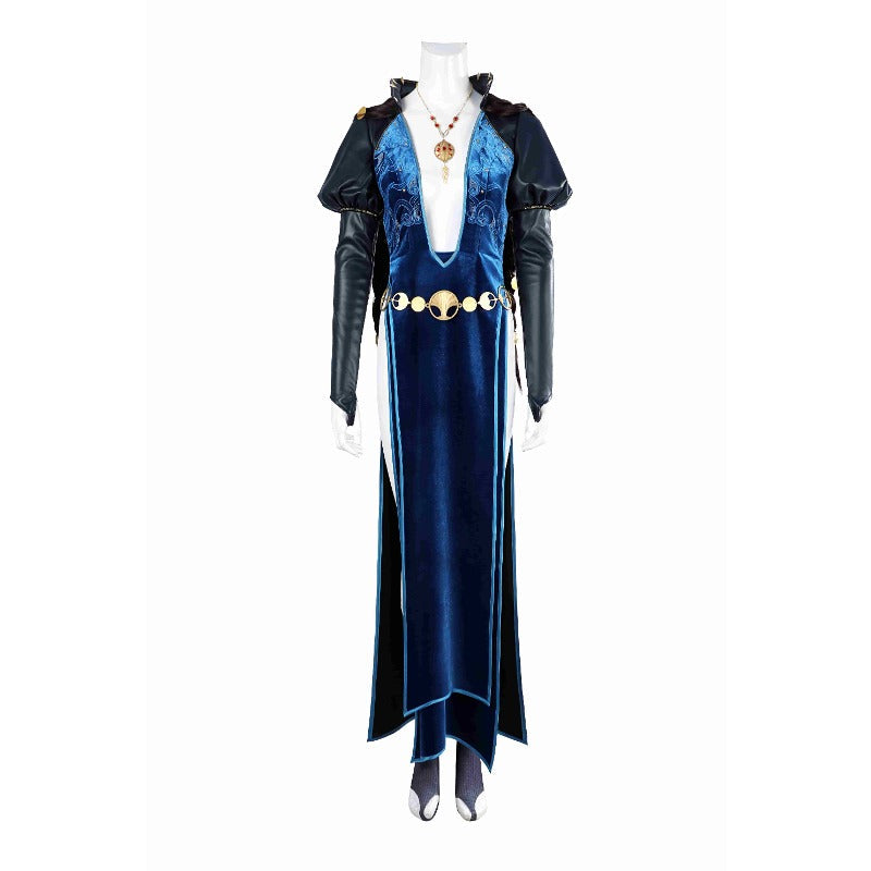 Halloweez Baldur's Gate Mizora Cosplay Costume Dress with Belt and Leg Covers for Spooky Halloween