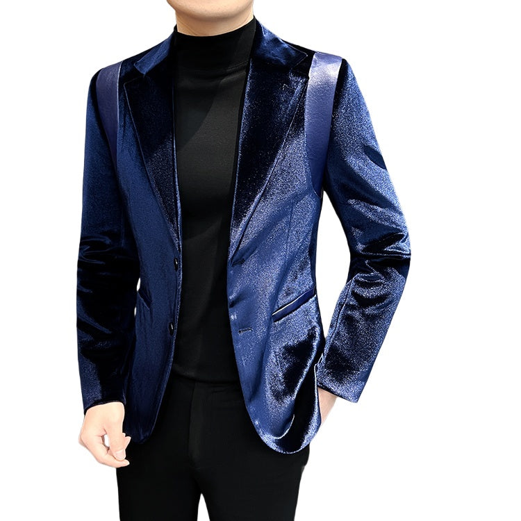 Velvet Blazer Men's Suit Jacket 2025 New Style Luxury Velvet Tuxedo for Hosts Cosplay Formal Wear - Halloweez