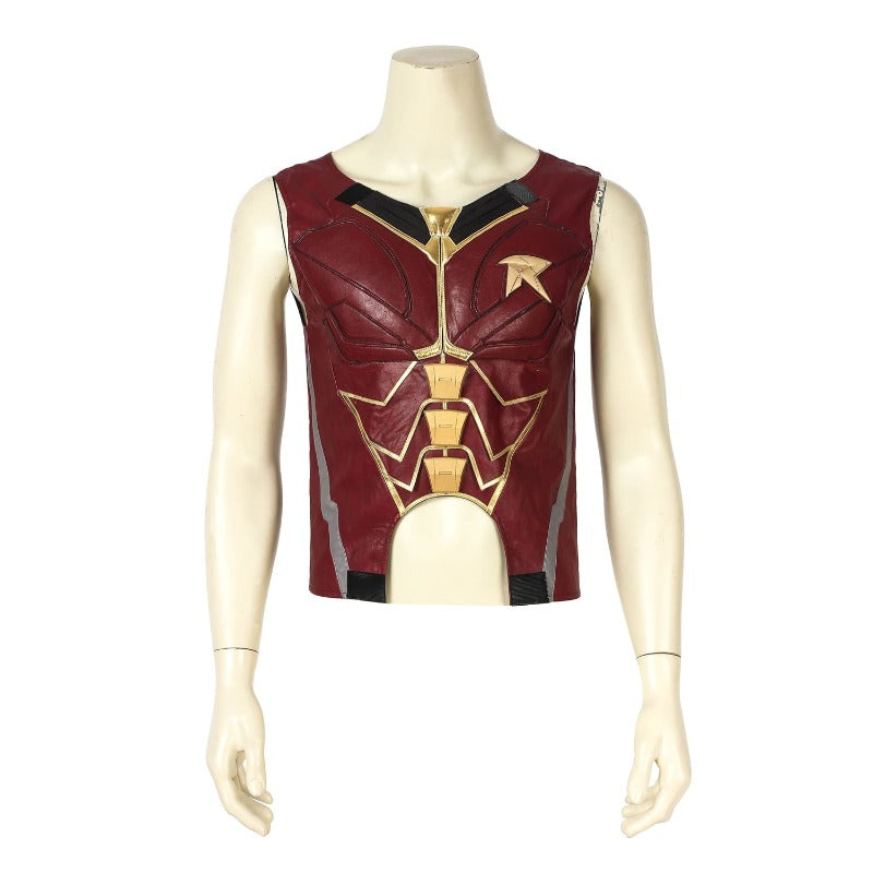 Halloweez Tim Drake Red Robin Cosplay Costume with Damian Wayne Cape for Halloween