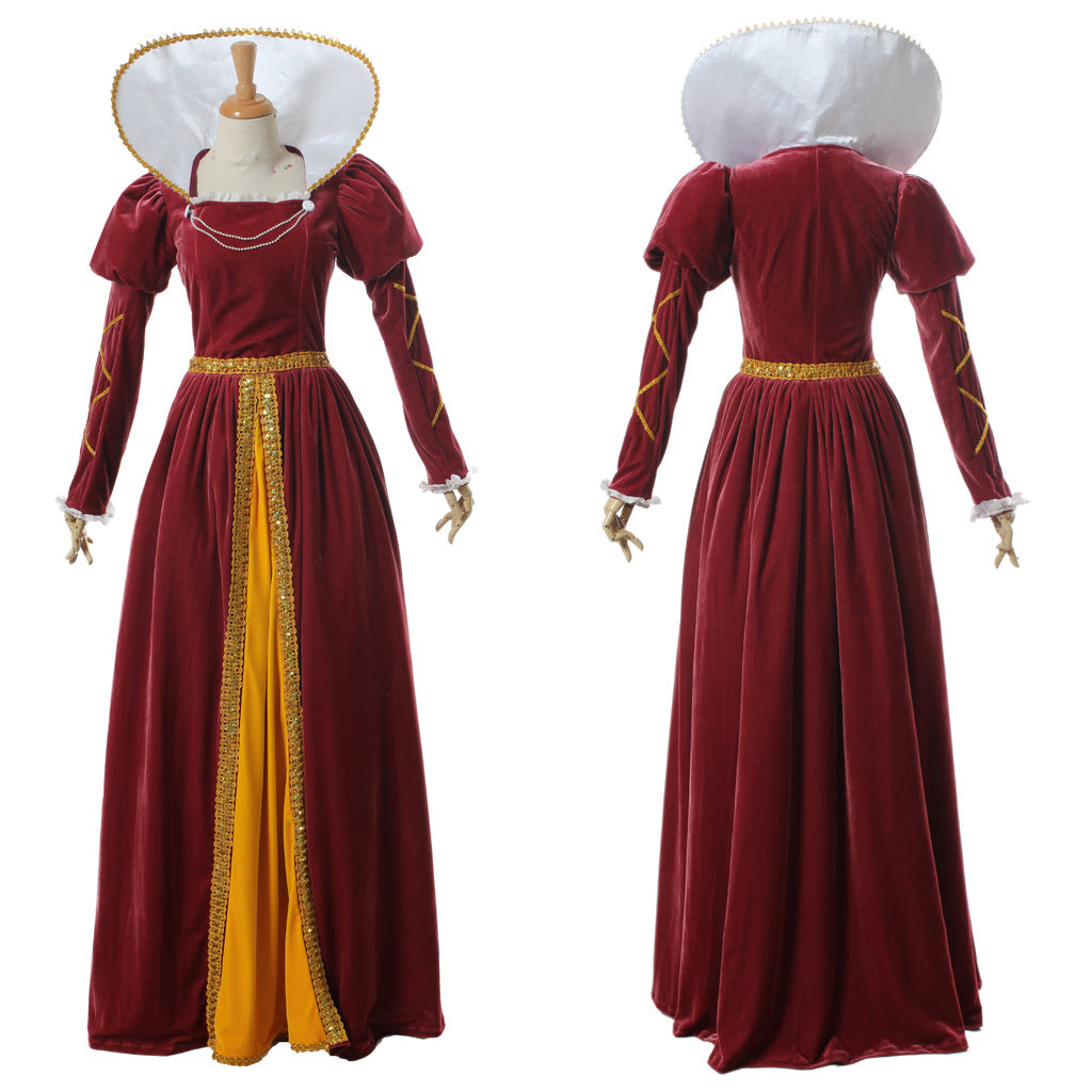 Elegante vestido victoriano de Halloween: disfraz de reina medieval renacentista para fiestas góticas