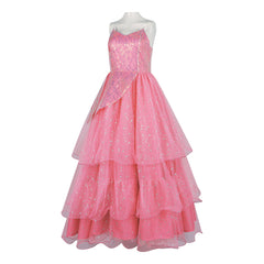 Wicked Glinda the Good Witch Cosplay Costume Pink Princess Dress for Stage Performance