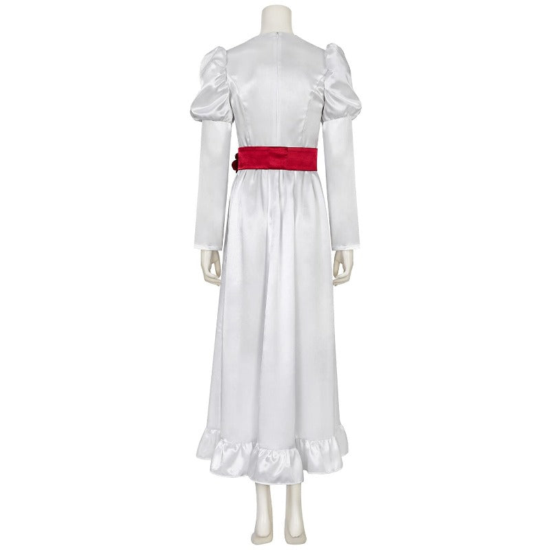 Costume de cosplay élégant de mariée fantôme d'Halloween - Robe de princesse longue blanche pour les fêtes de carnaval