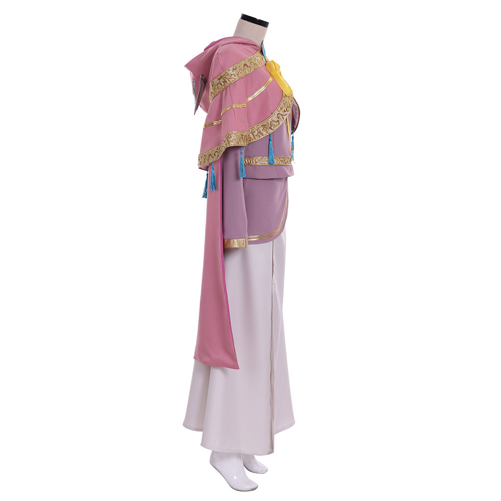 Halloweez Kingdom Hearts III Ava Cosplay Costume Women’s Pink Hooded Dress with Skirt