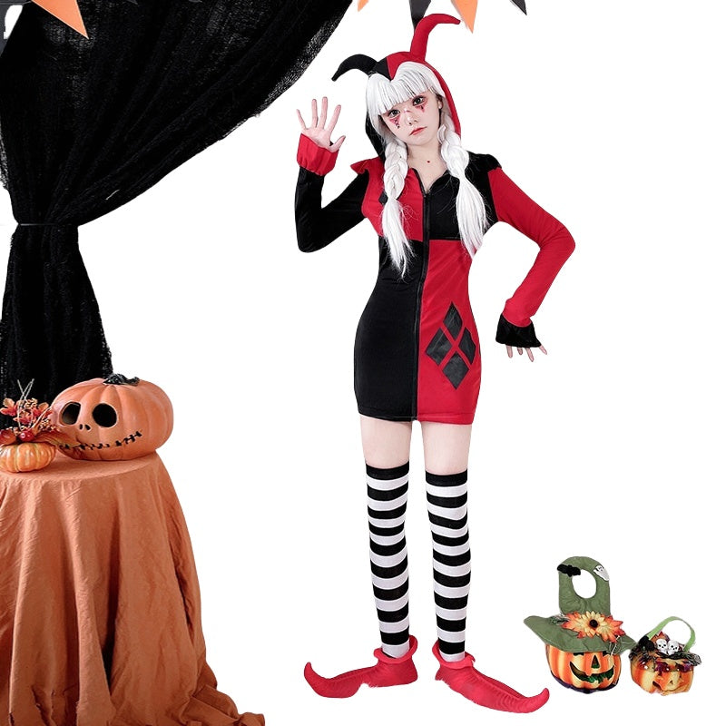 Halloween Harley Quinn Costume Adult Cosplay Dress for Suicide Squad Fans - Halloweez