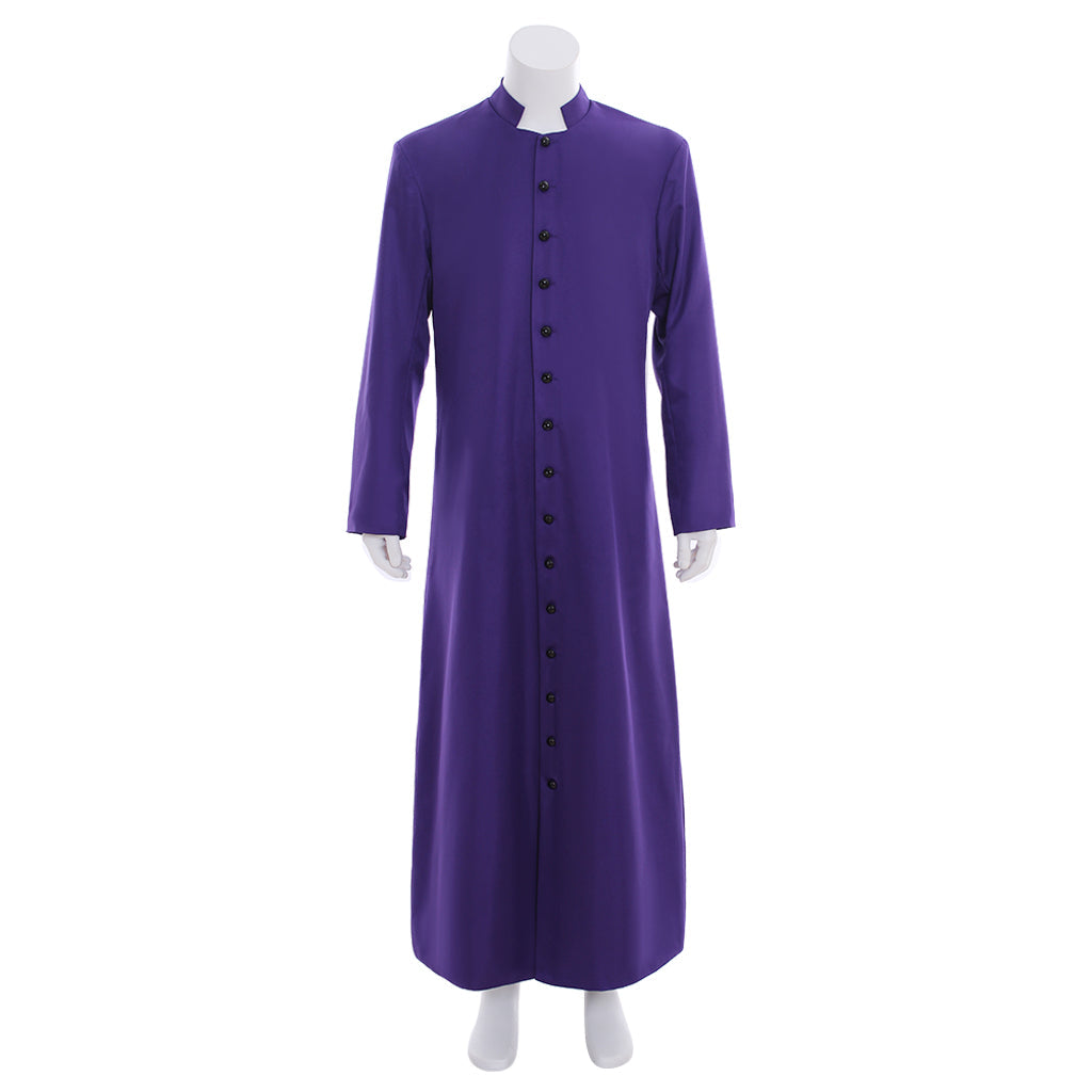 Men's Halloweez Purple Clergy Robes - Elegant Church Priest Cassock Robe for Liturgical Services - Halloweez