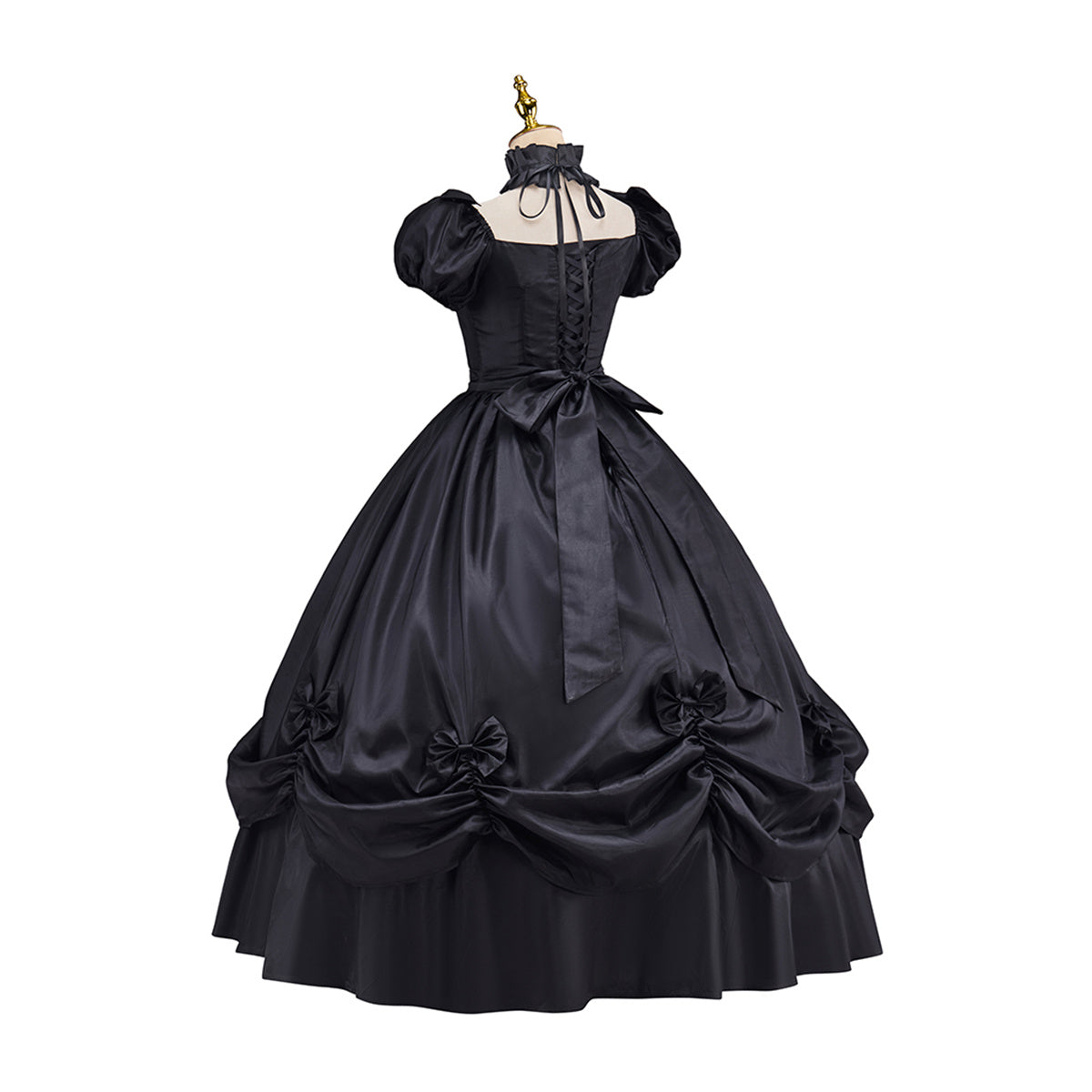 Victoria Black Dress with Bow Skirt Cosplay Costume