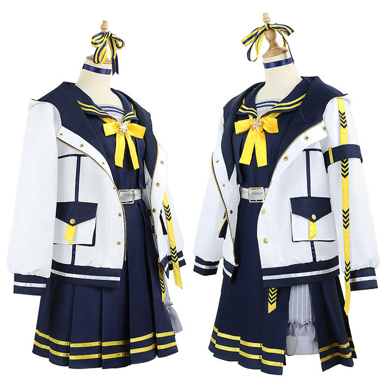 Rainbow Club VTuber Hoshimachi Suisei Hooded Jacket Anniversary Anime Costume Set - Halloweez
