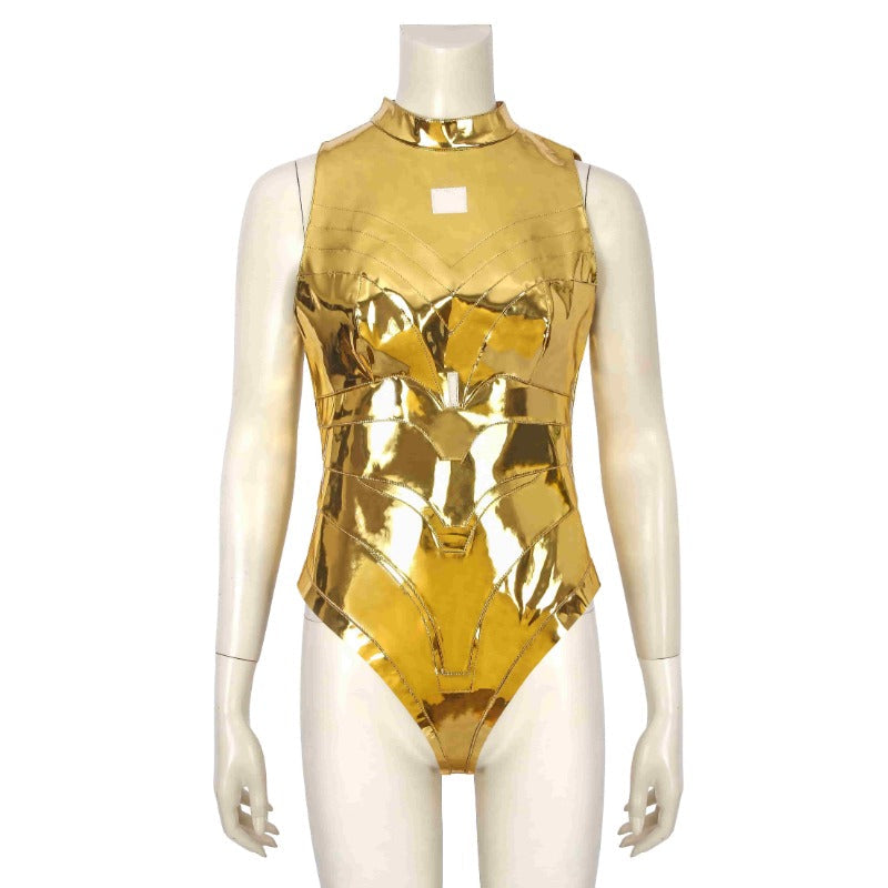 Halloweez Diana Prince Golden Battle Armor Cosplay Costume for Festive Celebrations