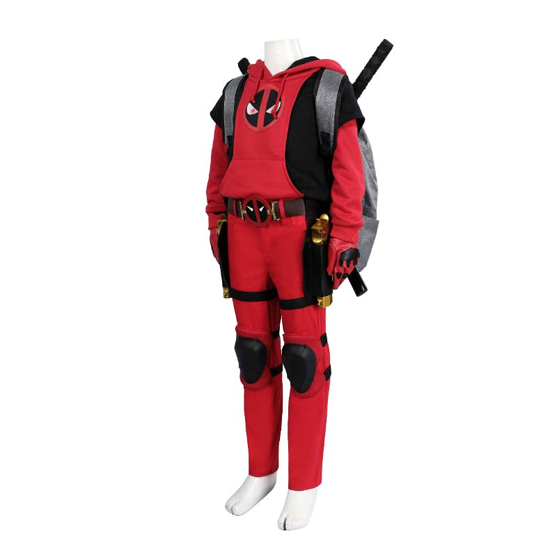 Halloweez Deadpool 3 Wade Winston Wilson Cosplay Hoodie Suit for Kids & Adults