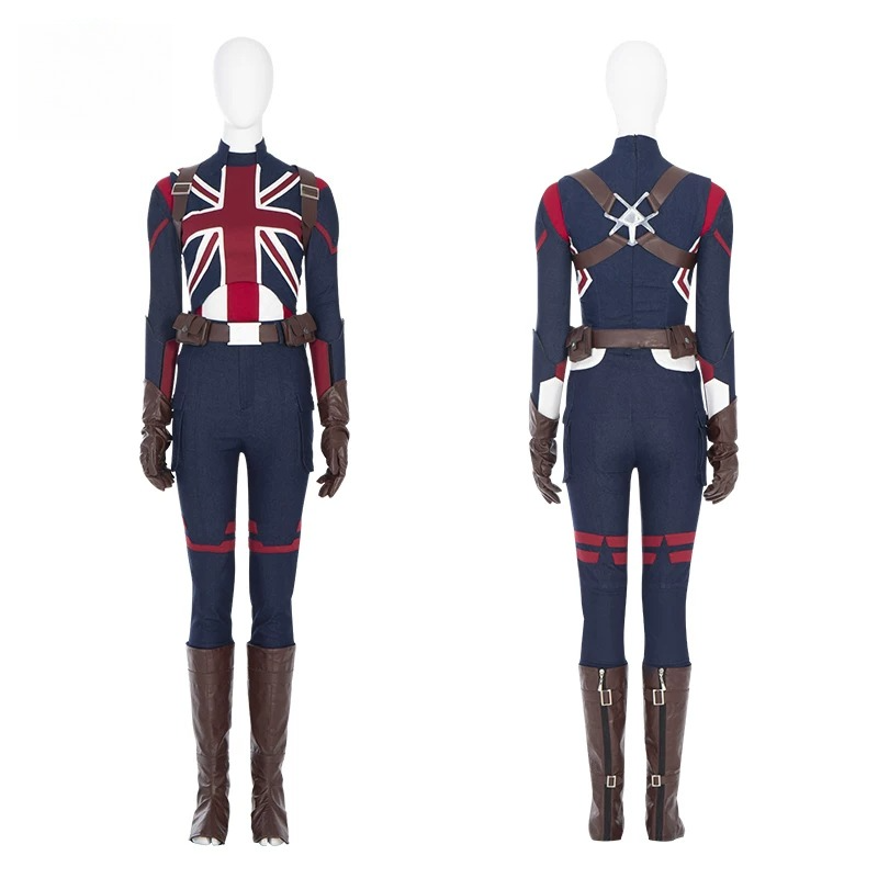 Captain Carter Cosplay Full Set, What If Season 1 Custom Women Costume, Marvel Superhero Cosplay Outfit Custom Made - Halloweez