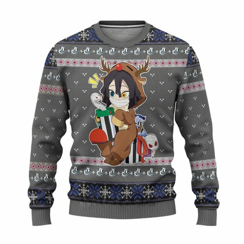 New Demon Slayer 3D Print Casual Loose Fit Christmas Sweatshirt - Halloweez