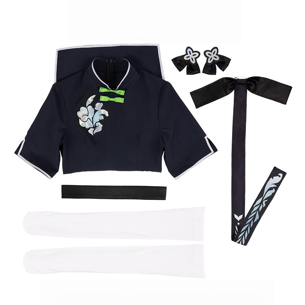 Blue Sunohara Shun Anime Cosplay Female Cheongsam - Blue Archive Cosplay Costume - Halloweez
