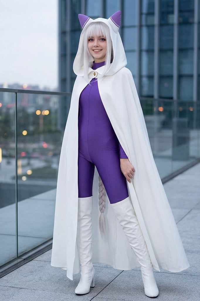 Re:ZERO -Starting Life in Another World- Emilia Cape Cosplay Costume for Anime Fans - Halloweez
